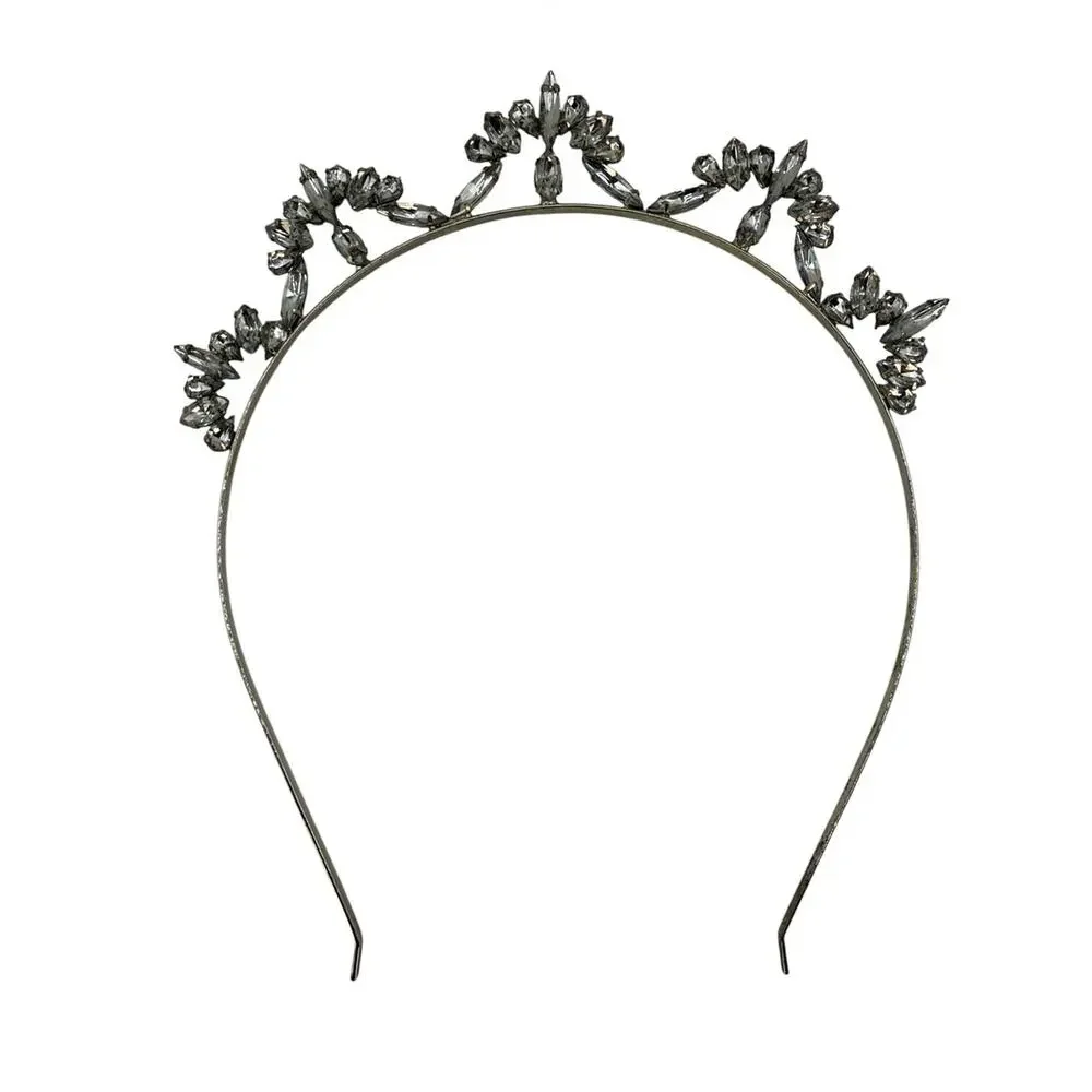 Crystal Embellished Silver Tiara Headband